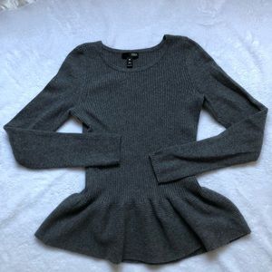 Aqua 100% Cashmere Peplum Sweater